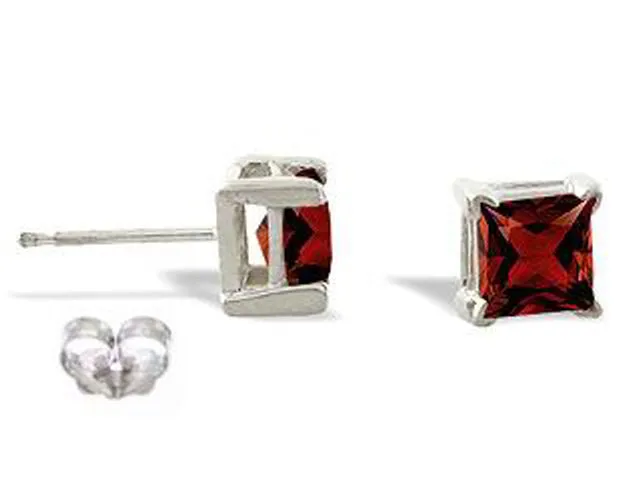 1 Carat 14K Solid Yellow Gold Corner Of Mystique Garnet Earrings