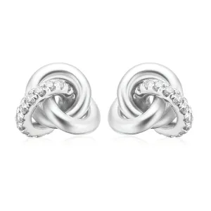 10ct White Gold 0.25 Carat tw of Diamond Knot Stud Earrings