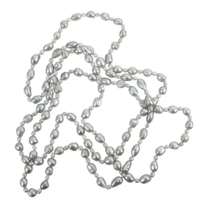 114-07 | GRAY 60" ALTERNATING BAROQUE NECKLACE