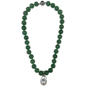 120-08 | JADE QUARTZ W/ WILD PEARL DROP