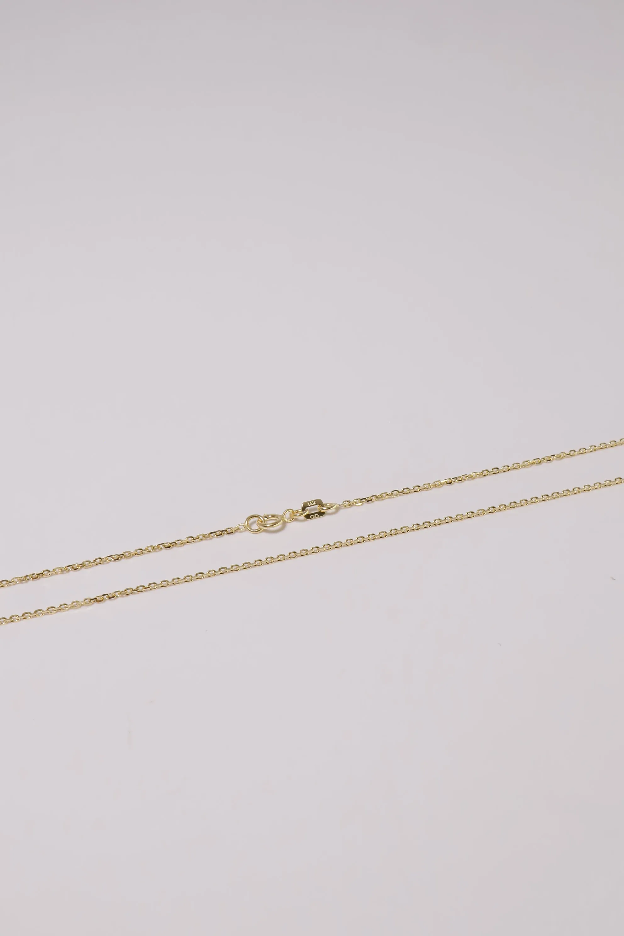 14K Solid Gold Simple Classic Cable Chain 16" Necklace