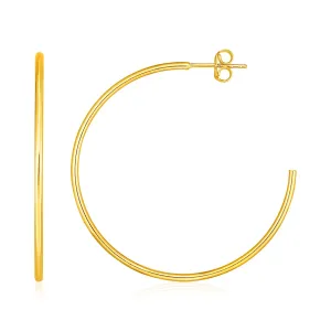 14k Yellow Gold Polished Hoop Earrings Weight 1.9 grams