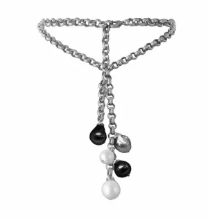 156-09-S | TURKISH SILVER & MULTI WILD PEARL WATERFALL