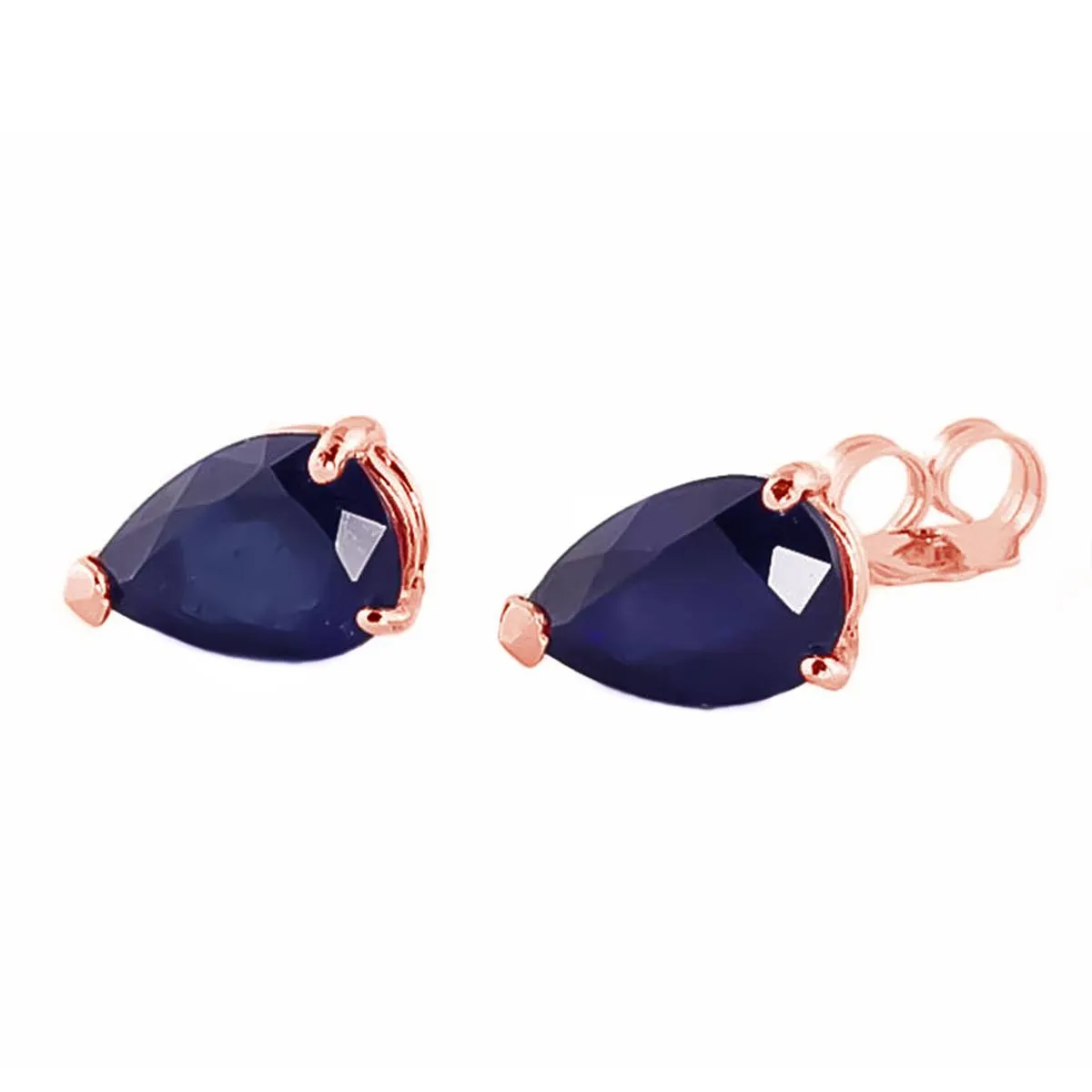 3 Carat 14K Solid Rose Gold Allure Sapphire Stud Earrings