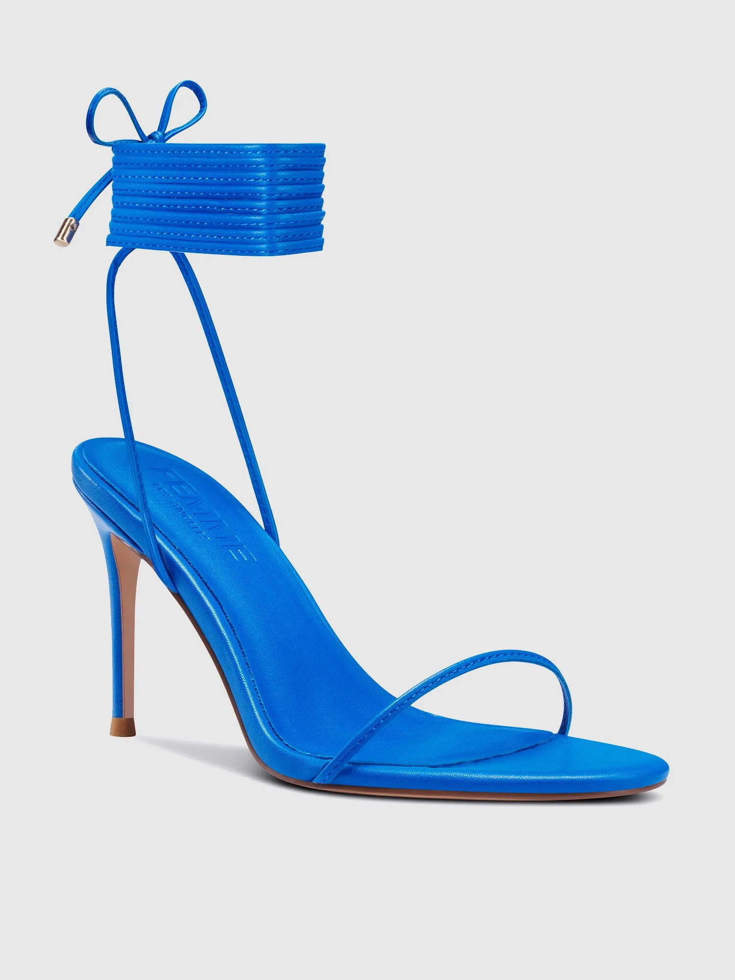 3.0 Barely There Lace Up Heel- Cobalt