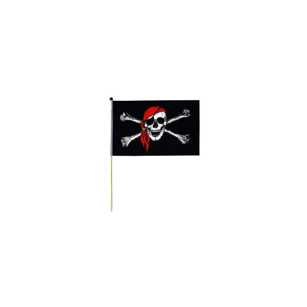 4x6" Pirate Flag Red Bandana on Stick