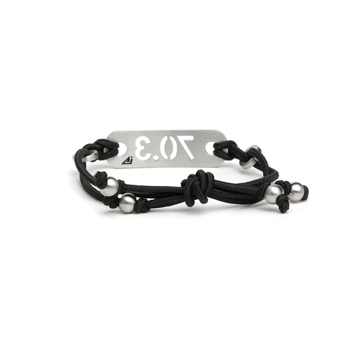 70.3 Half Iron Distance Triathlon Black Bracelet - Tie Stretch Adjustable