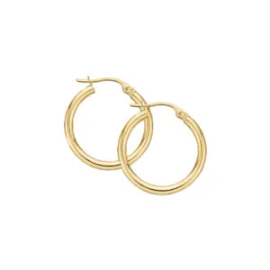 9ct Yellow Gold 15x2mm Polished Hoop Earrings