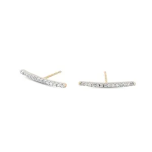 Adina - Pave Ear Hooks Yellow Gold