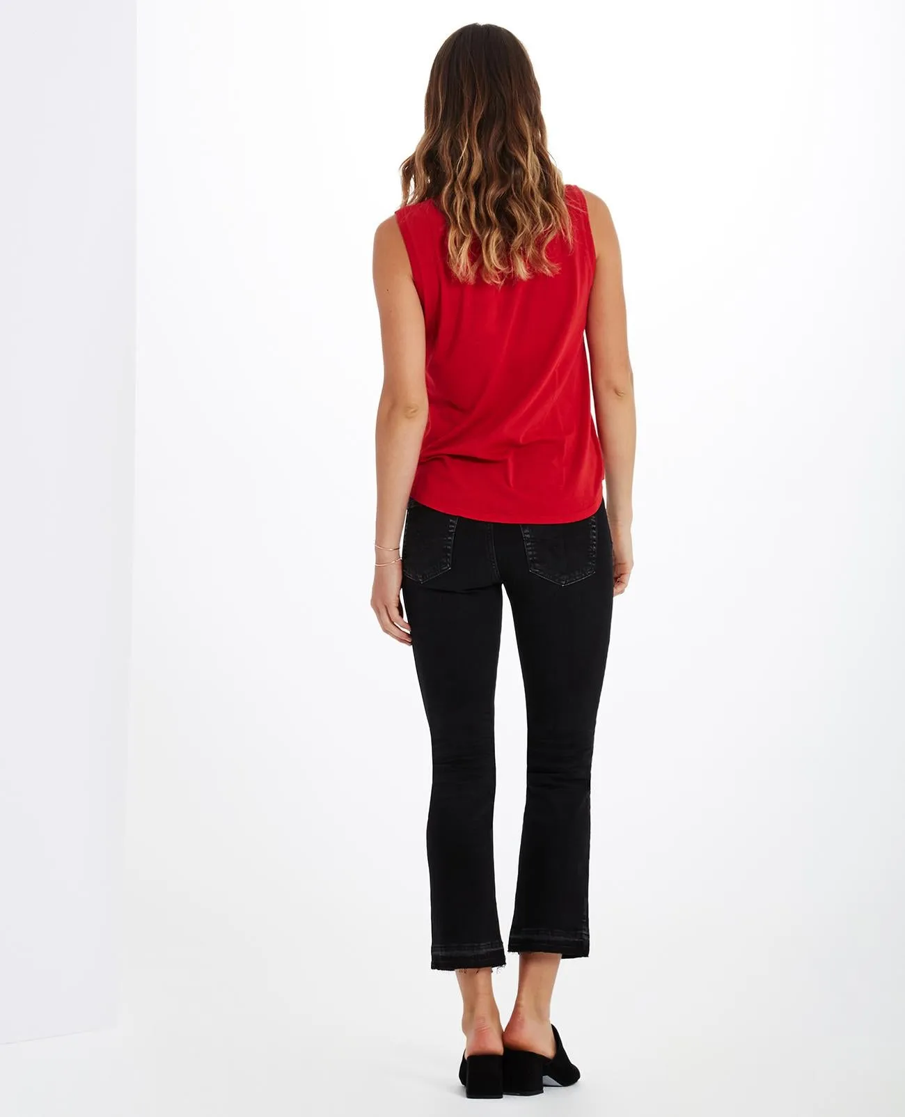 AG - The Jodi High-Rise Slim Flare Crop in Black Denim - 04Y-BDH