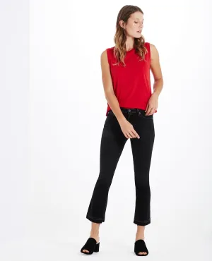 AG - The Jodi High-Rise Slim Flare Crop in Black Denim - 04Y-BDH