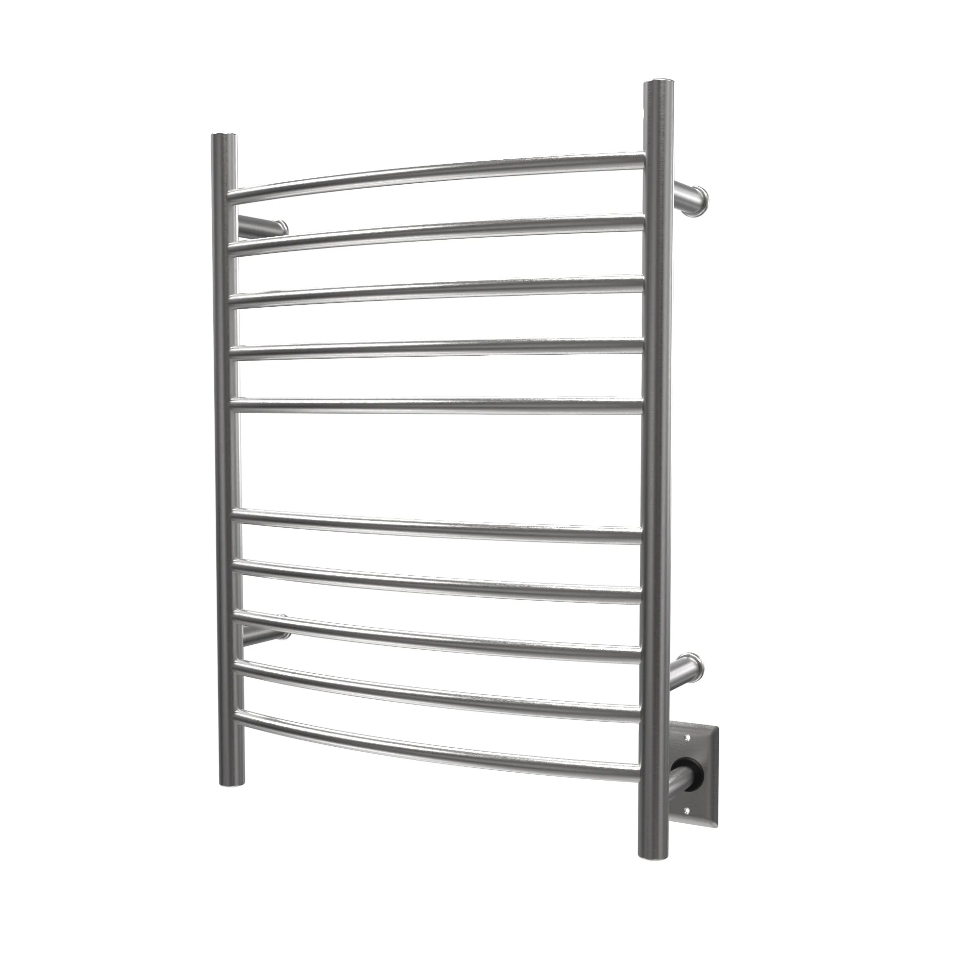 Amba RWH-CB Radiant Hardwired   Plug-in Combo Curved 10 Bar Towel Warmer in Brushed