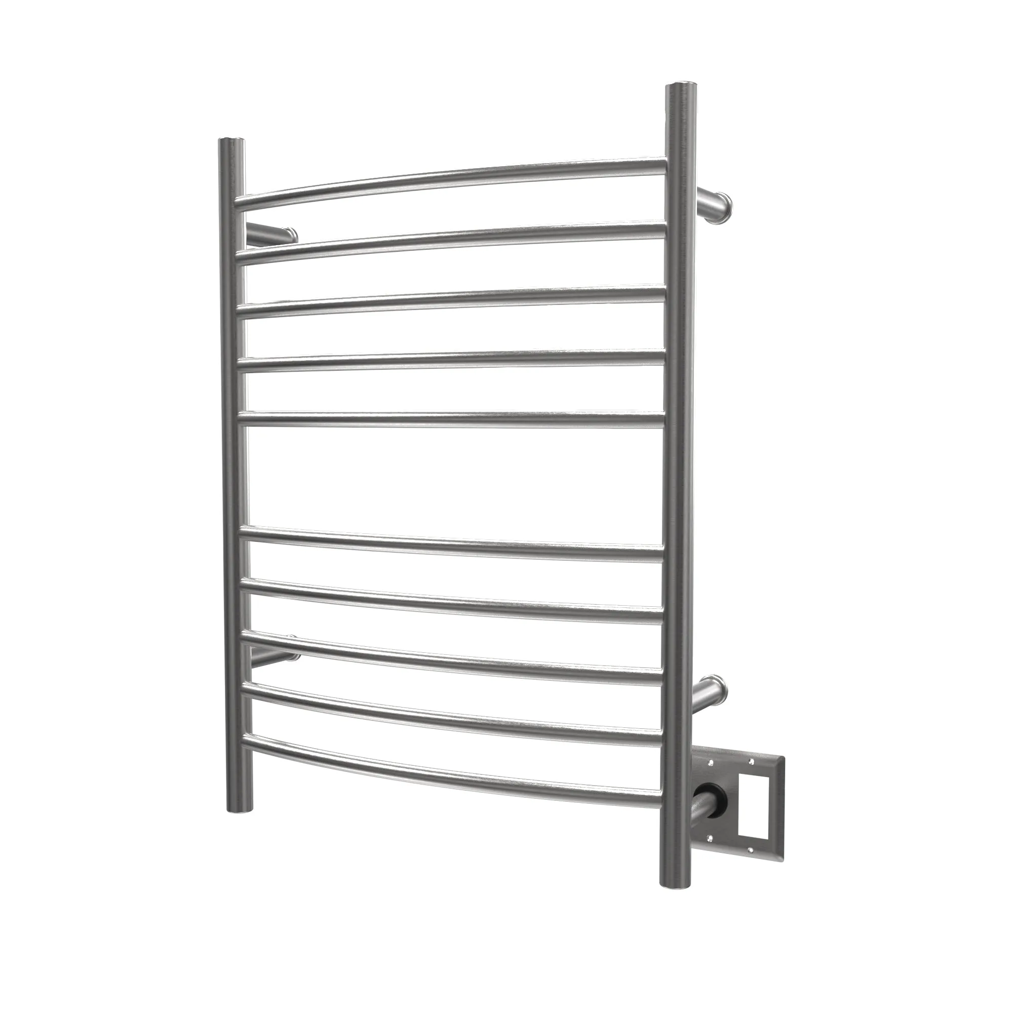 Amba RWH-CB Radiant Hardwired   Plug-in Combo Curved 10 Bar Towel Warmer in Brushed