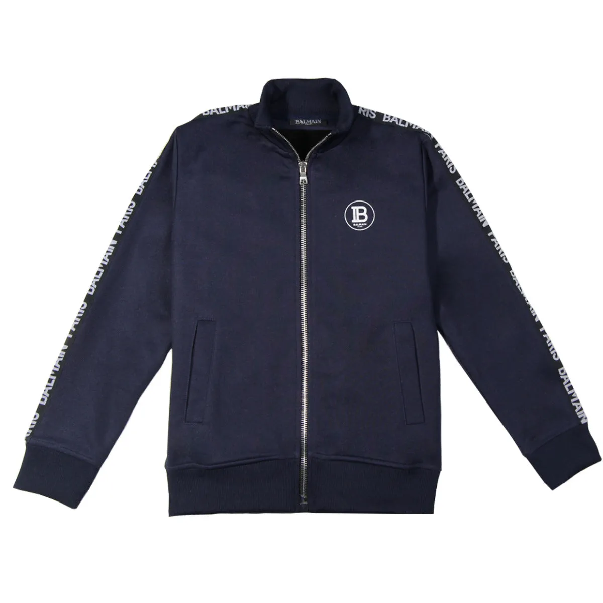 Balmain Kids Blue Chest Logo Print  Jacket