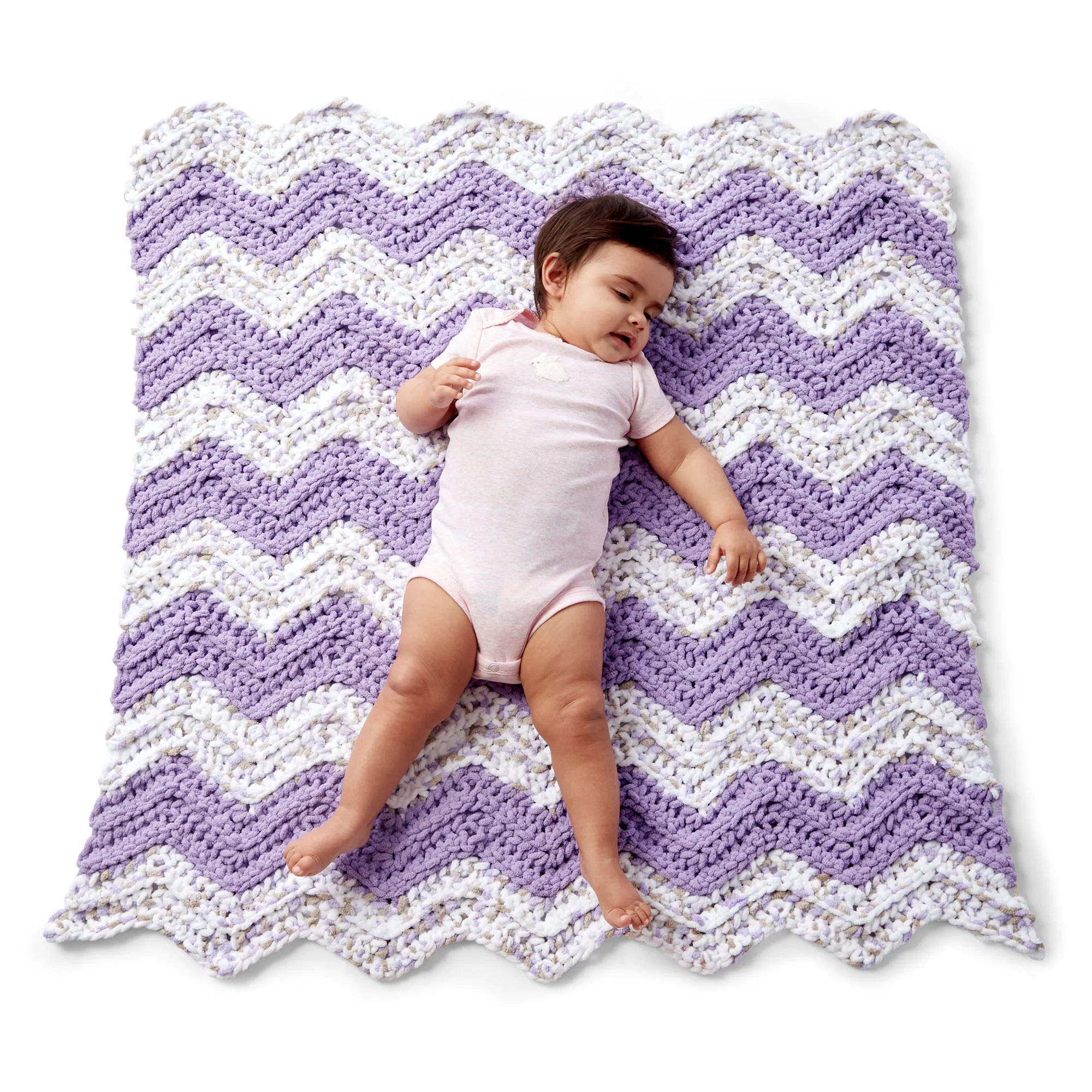 Bernat Simple Chevron Crochet Baby Blanket