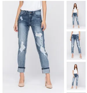 Bleach Splatter Boyfriend Jeans