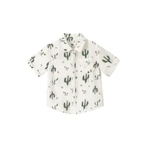 Boys Button Down Gauze Shirt - Off-White