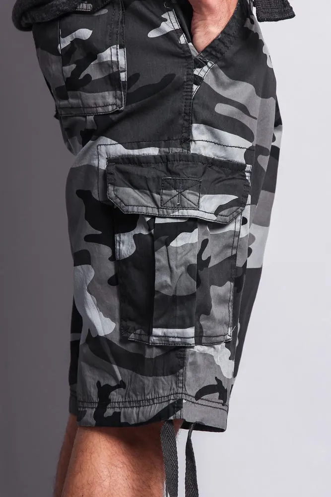 Camo Ripstop Belted Cargo Shorts