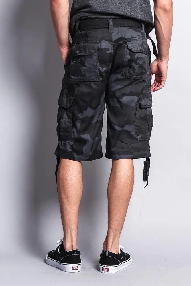 Camo Ripstop Belted Cargo Shorts