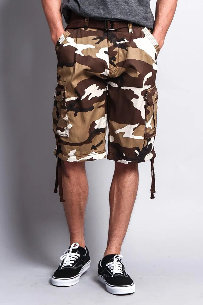 Camo Ripstop Belted Cargo Shorts