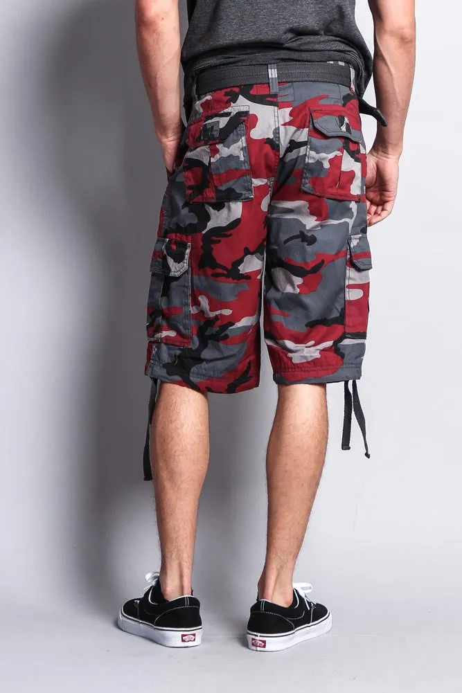 Camo Ripstop Belted Cargo Shorts