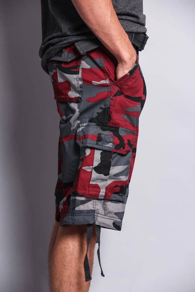 Camo Ripstop Belted Cargo Shorts