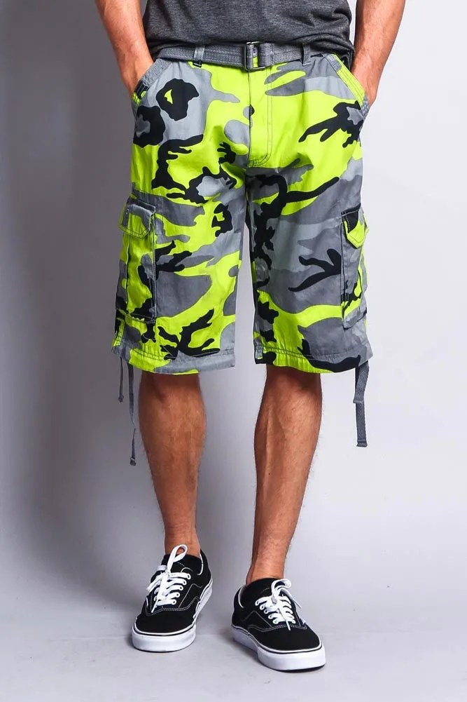 Camo Ripstop Belted Cargo Shorts