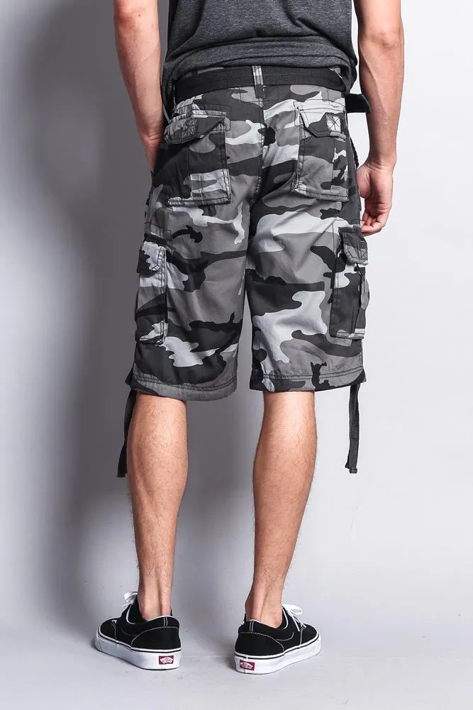 Camo Ripstop Belted Cargo Shorts