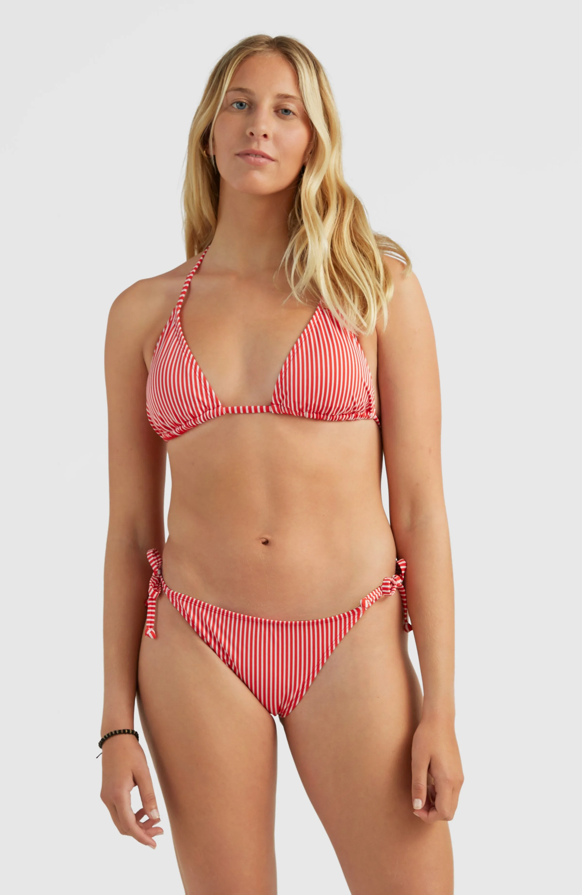 Capri - Bondey Triangle Bikini Set | Red Simple Stripe