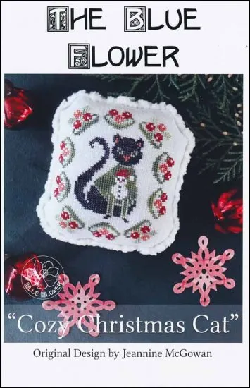 Cozy Christmas Cat - The Blue Flower - Cross Stitch Pattern