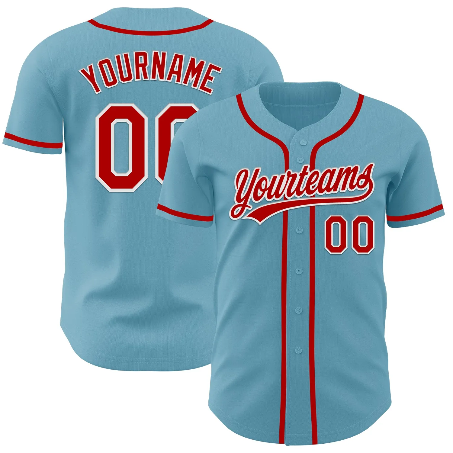 Custom Shadow Blue Red-White Authentic Baseball Jersey