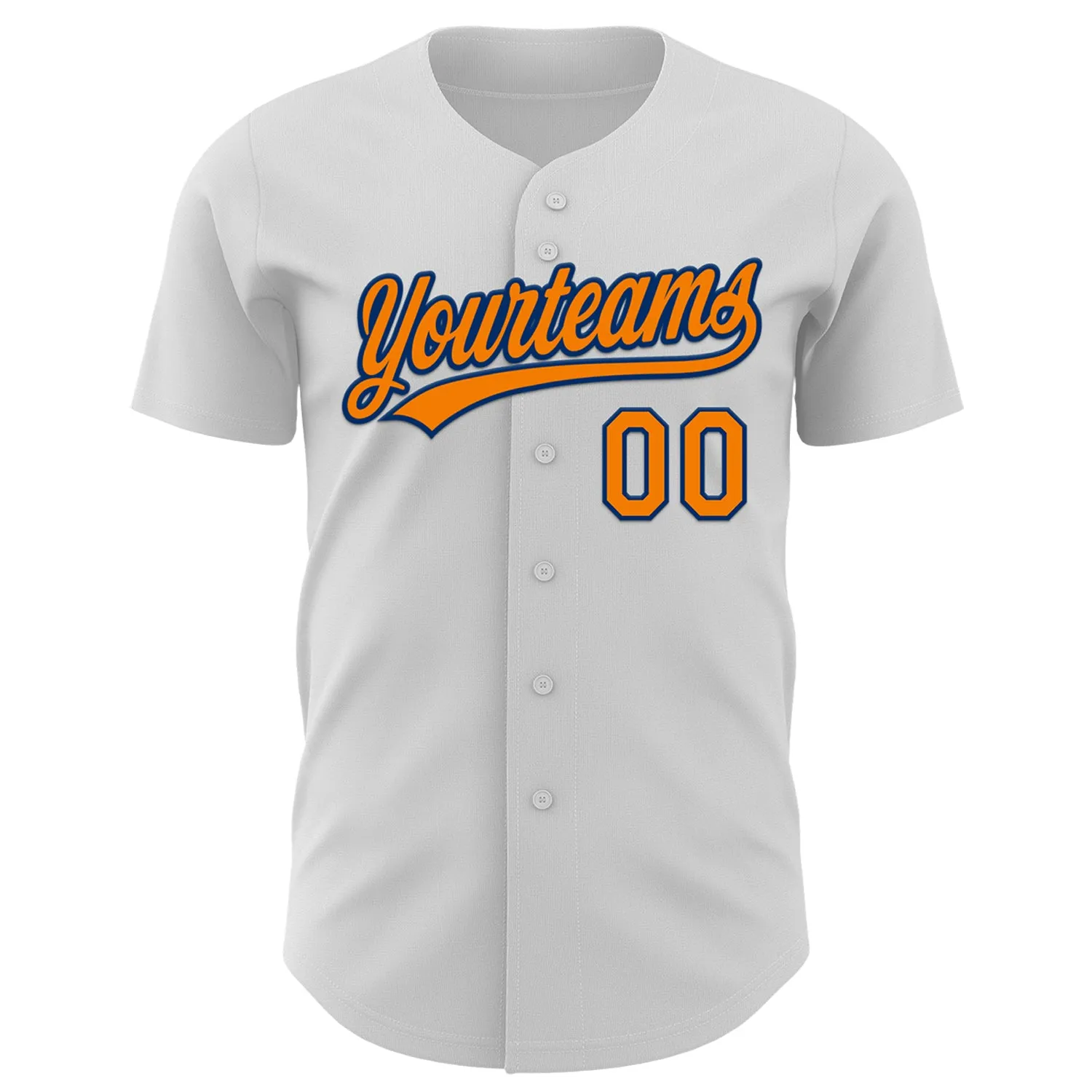 Custom White Bay Orange-US Navy Blue 3D Pattern Halloween Authentic Baseball Jersey