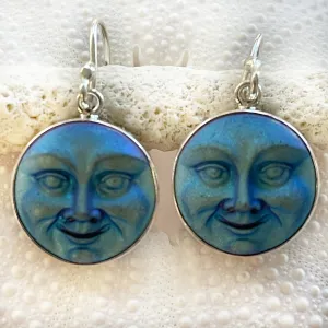 Deco Glass Collection Blue Moon Simple Earrings