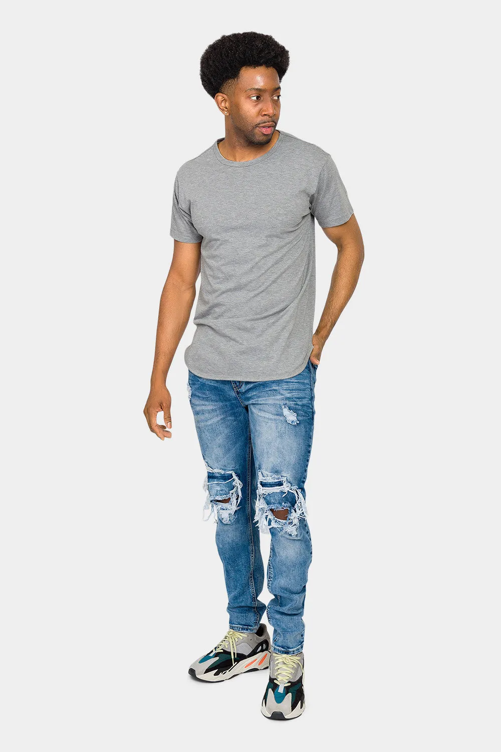 Destroyed and Distressed Denim Jeans