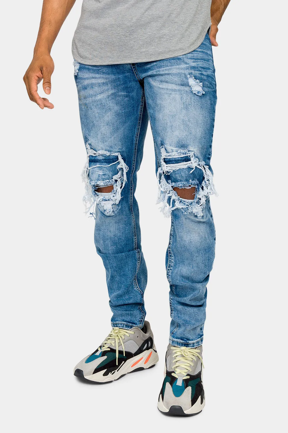 Destroyed and Distressed Denim Jeans