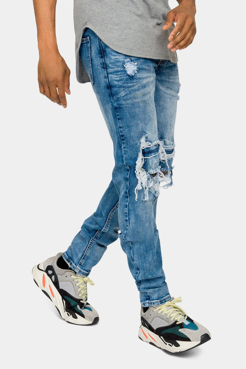 Destroyed and Distressed Denim Jeans