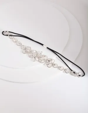 Diamante Silver Stretch Headband