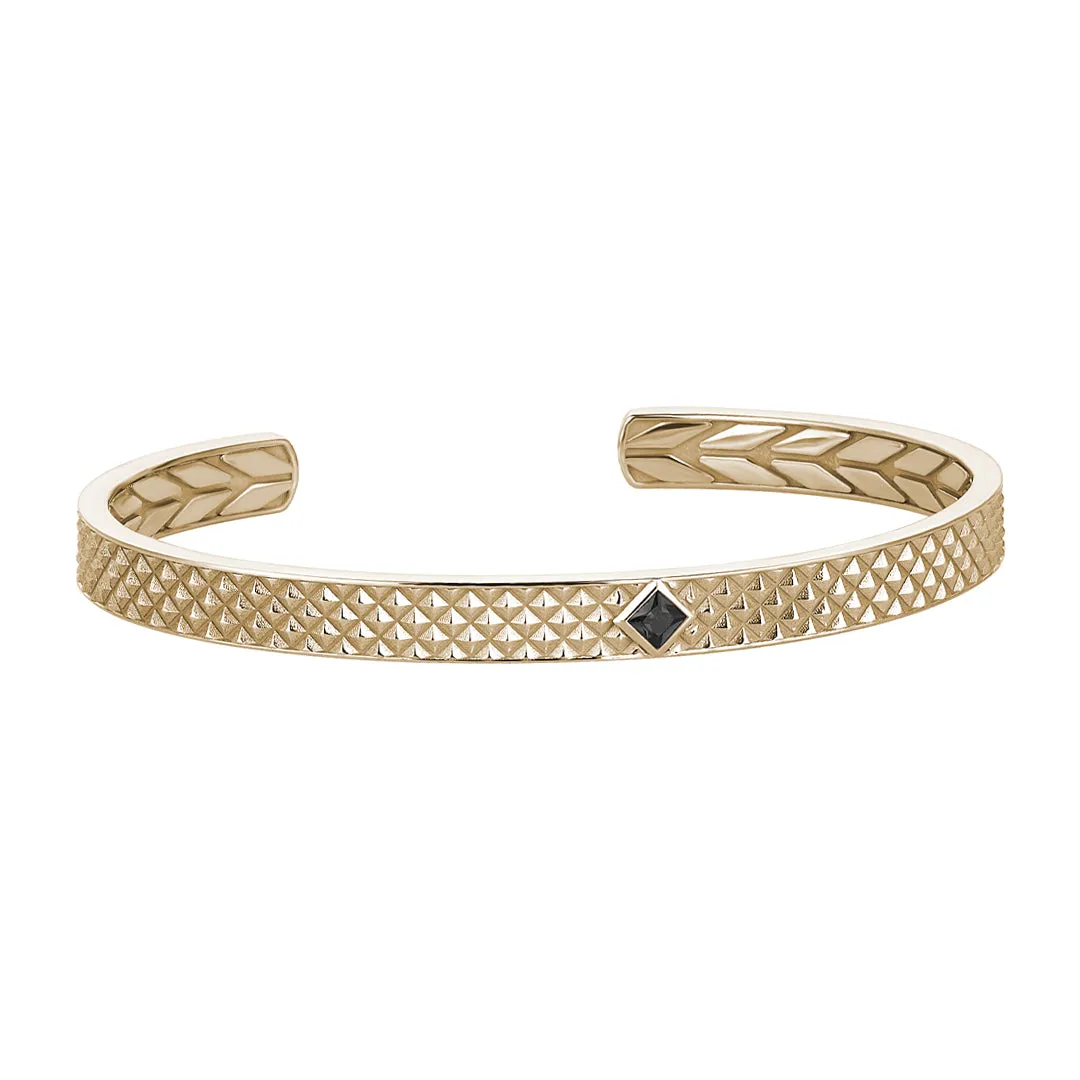 Diamond Minimal Pyramid Cuff in Gold