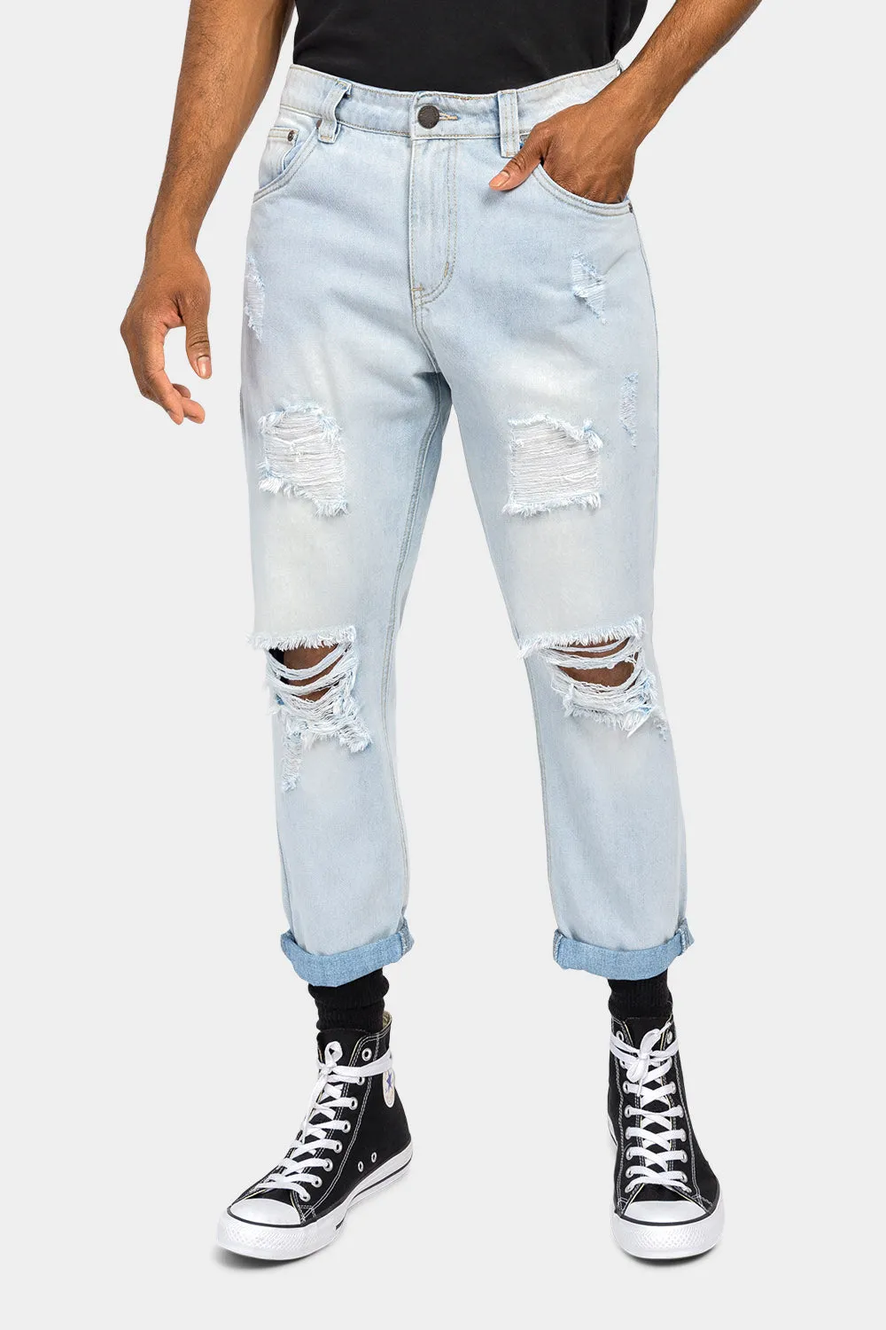 Distressed Cropped Denim Jeans