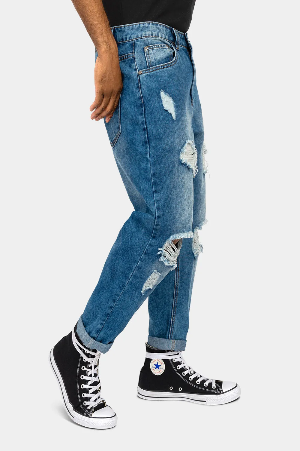 Distressed Cropped Denim Jeans