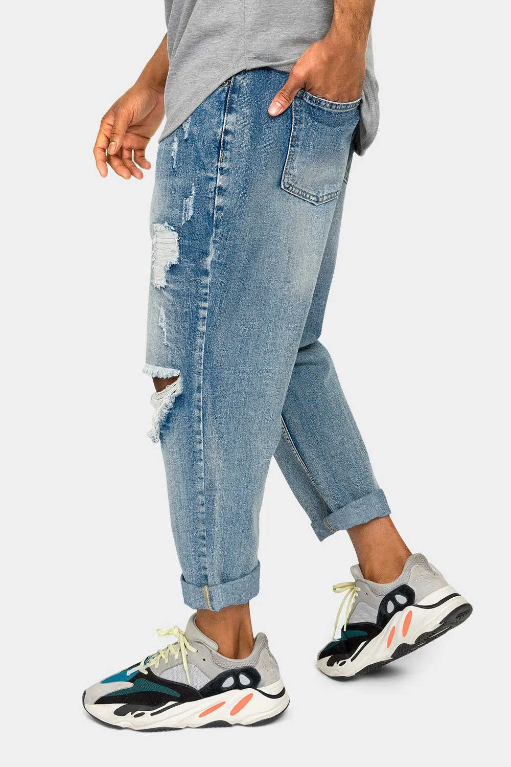 Distressed Cropped Denim Jeans