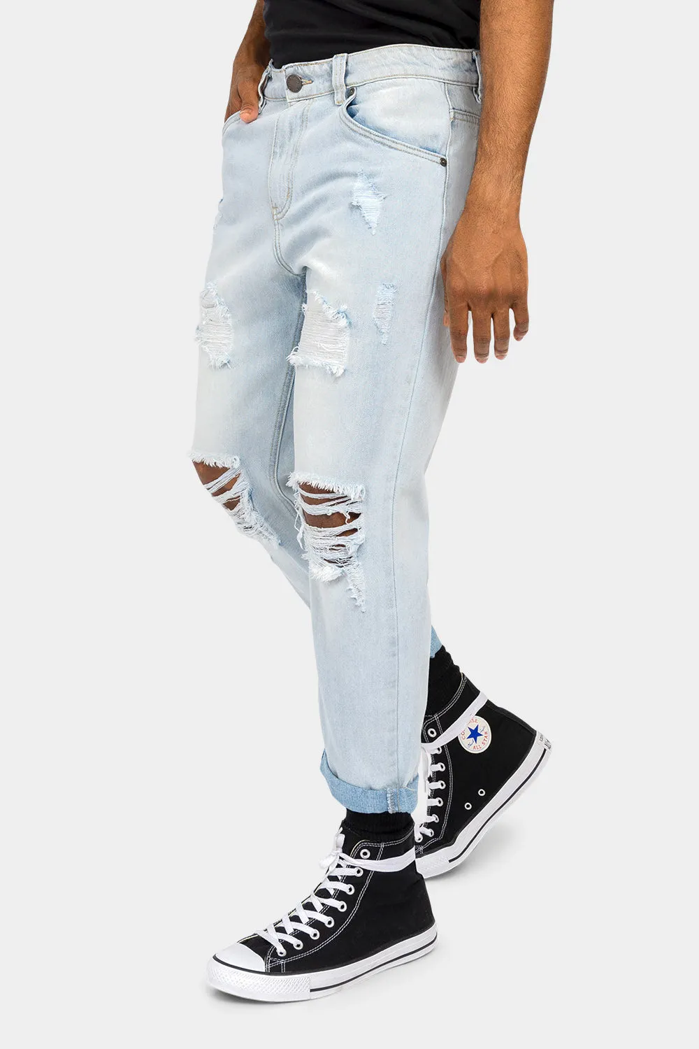 Distressed Cropped Denim Jeans