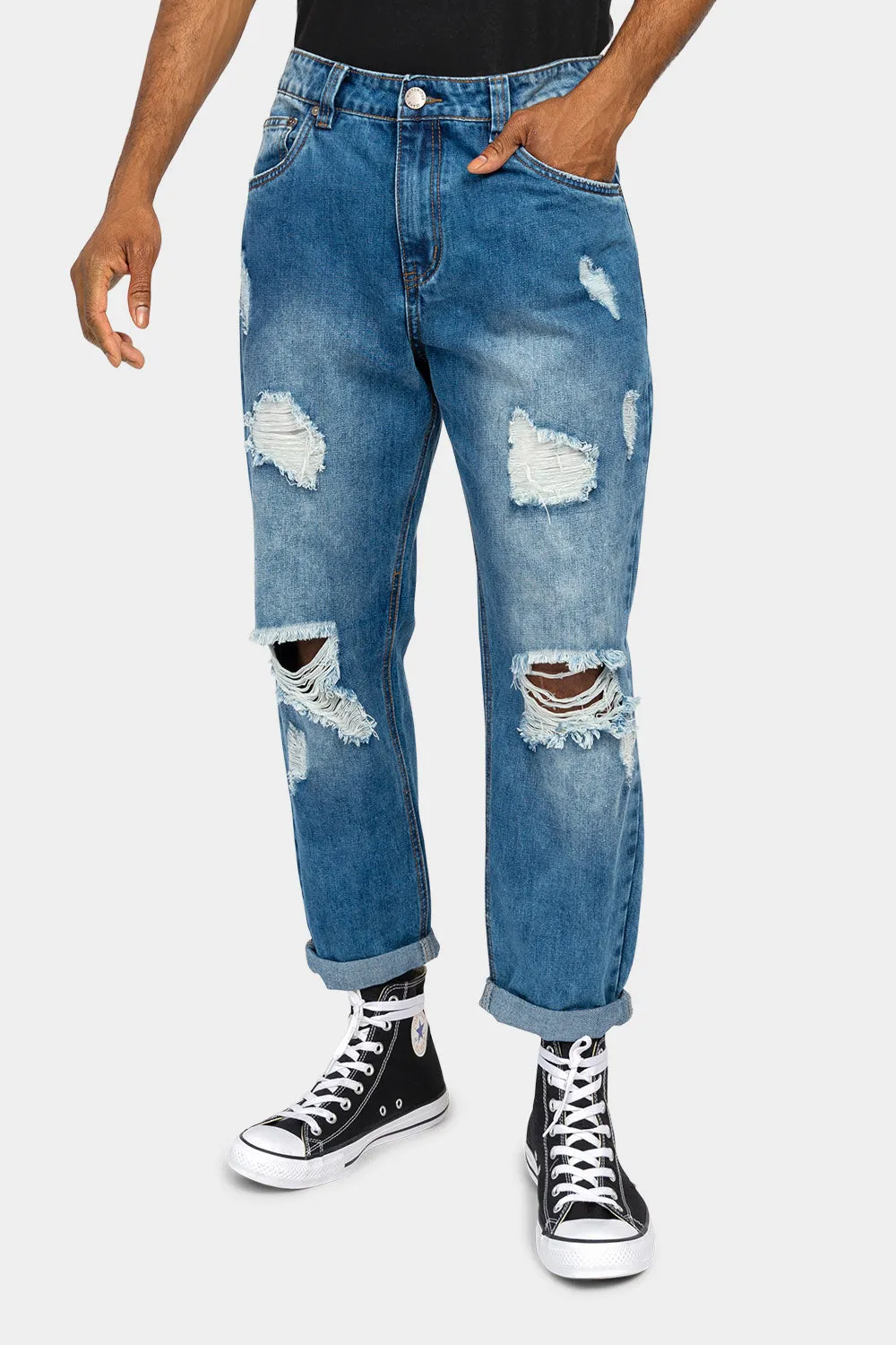 Distressed Cropped Denim Jeans