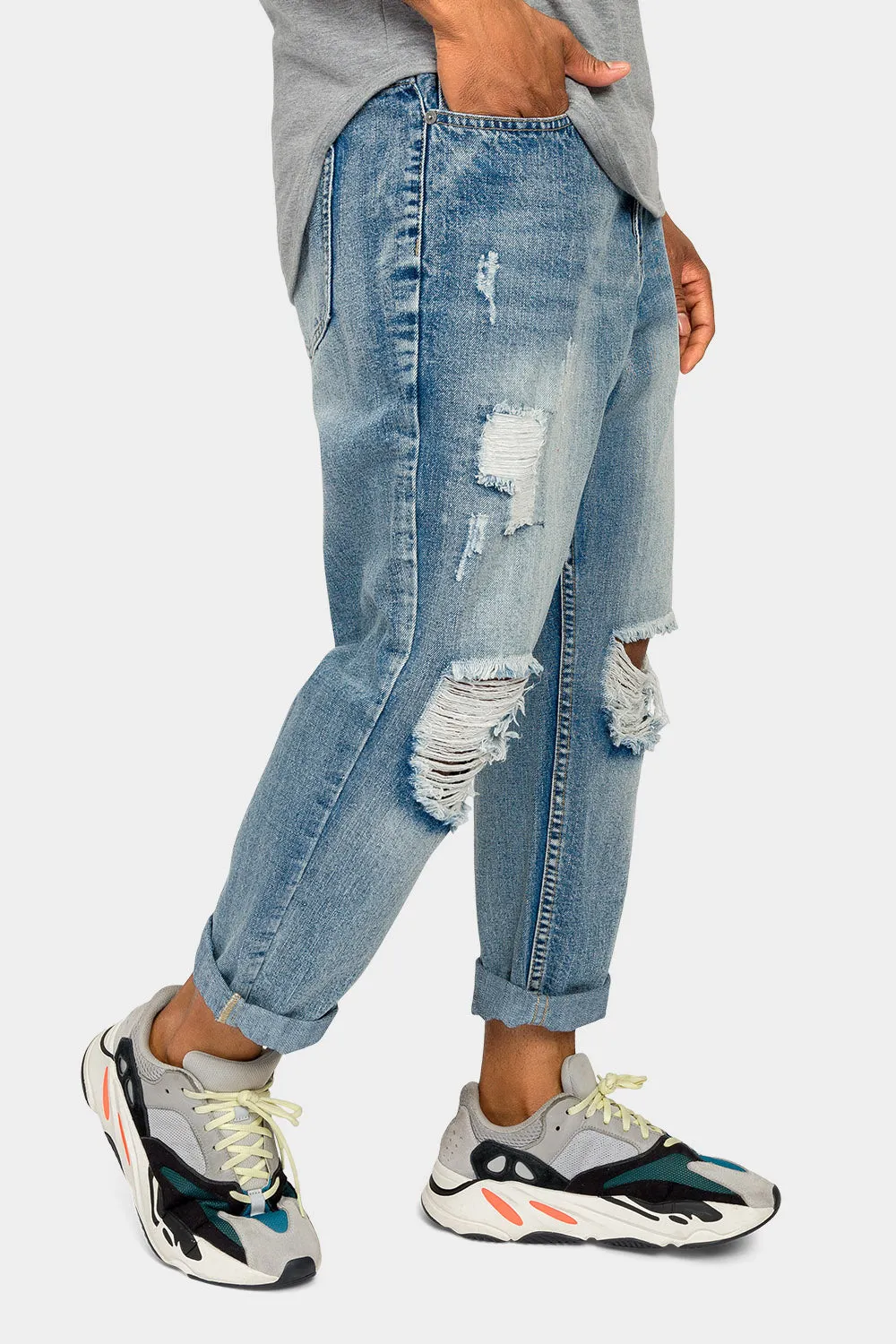 Distressed Cropped Denim Jeans