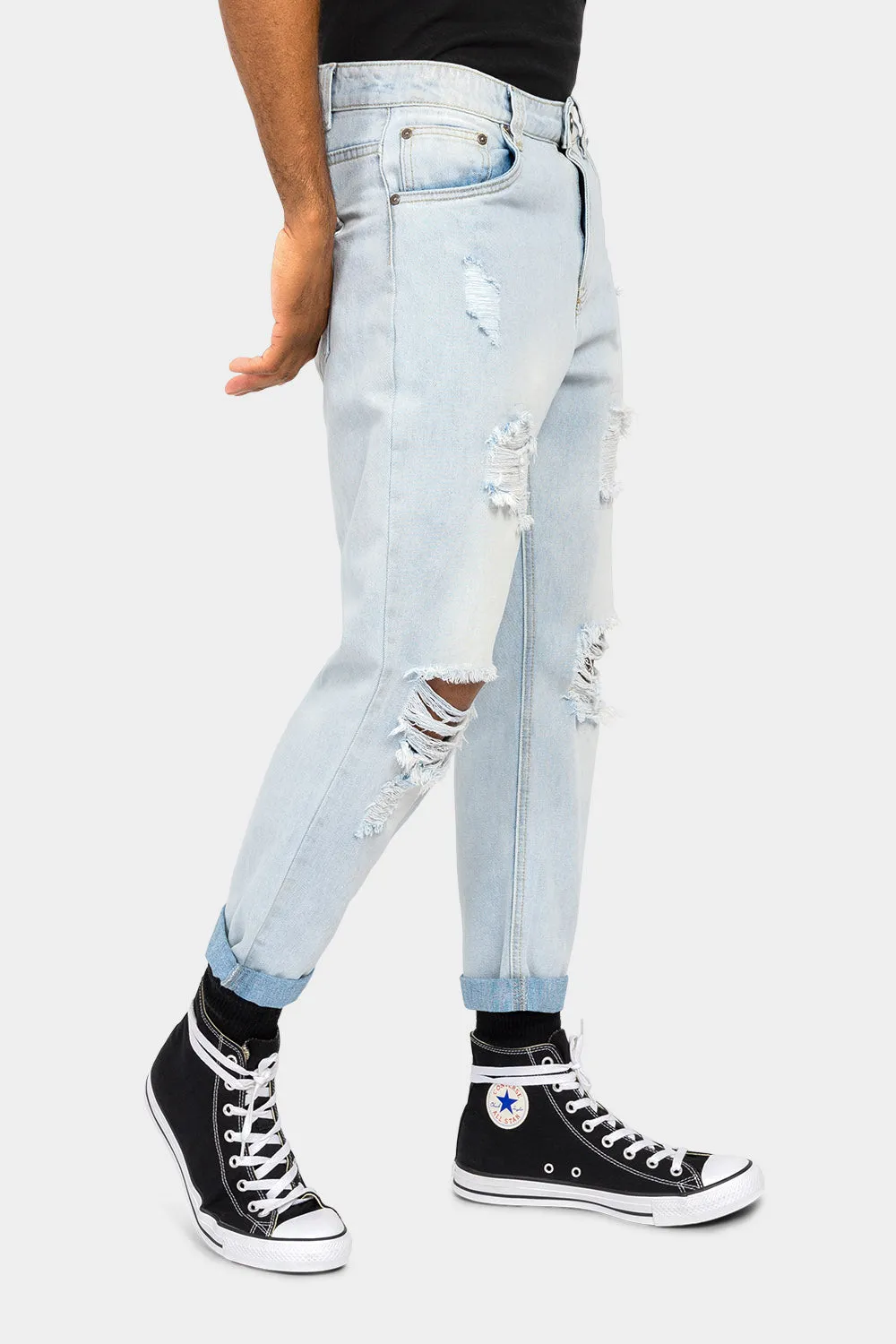 Distressed Cropped Denim Jeans