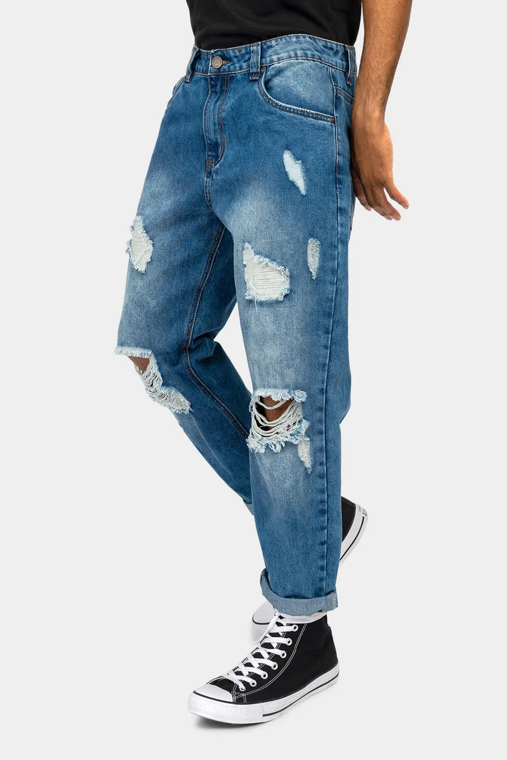 Distressed Cropped Denim Jeans