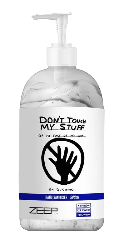 Don't Touch My Stuff Hand Sanitizer x David Shrigley