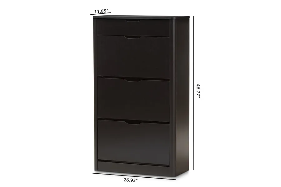 Emory Black Wood Shoe Cabinet