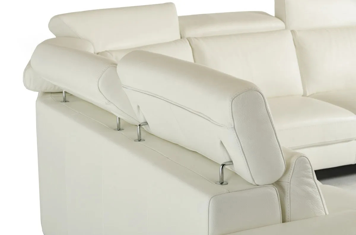 Estro Salotti Crosby Modern White Italian Leather Sectional Sofa