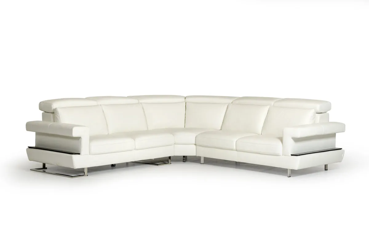 Estro Salotti Crosby Modern White Italian Leather Sectional Sofa